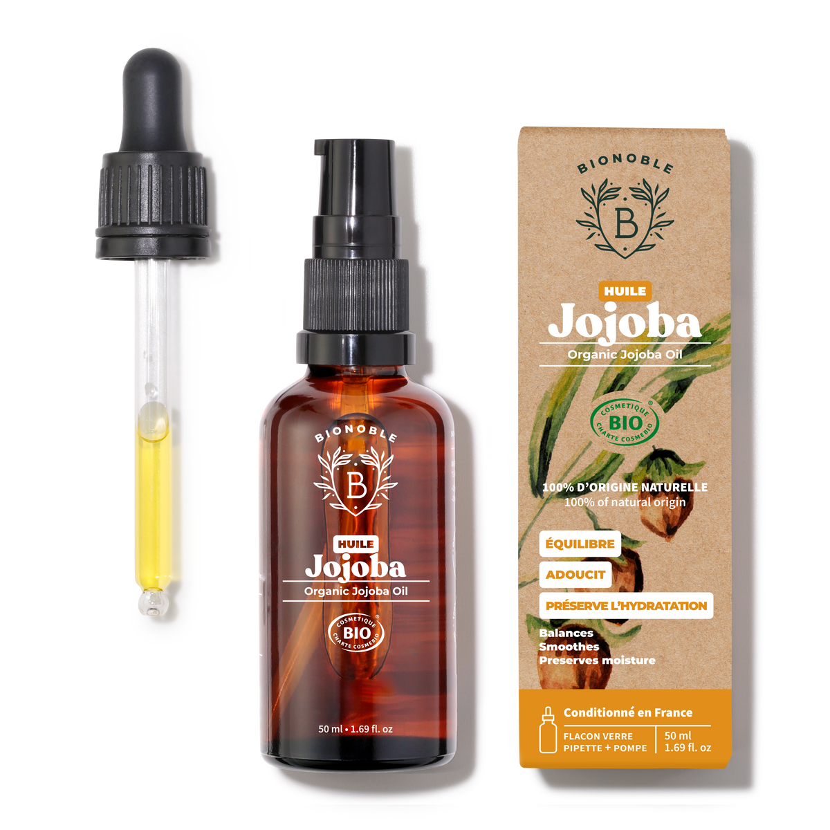 Natessance Bio Jojobaöl 50 Ml – 100% Rein, Für Haut & Haar