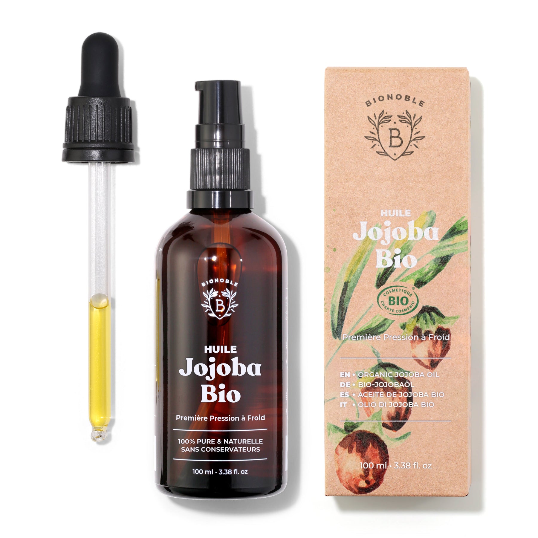 Huile végétale vierge de Jojoba BIO